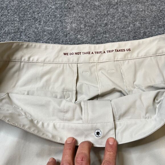 Rhone Pants Mens 41 Ivory Commuter Travel Classic Performance Snap Closure - Picture 4 of 14